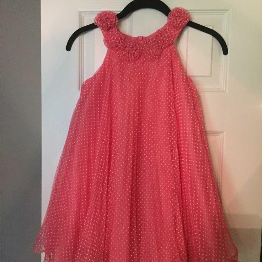Coral Polka Dot Bonnie Jean Boutique Dress, 6